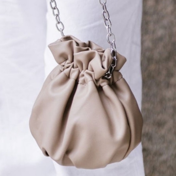 EUC_Small Taupe Singed Handbag/CrossBody - Picture 9 of 13